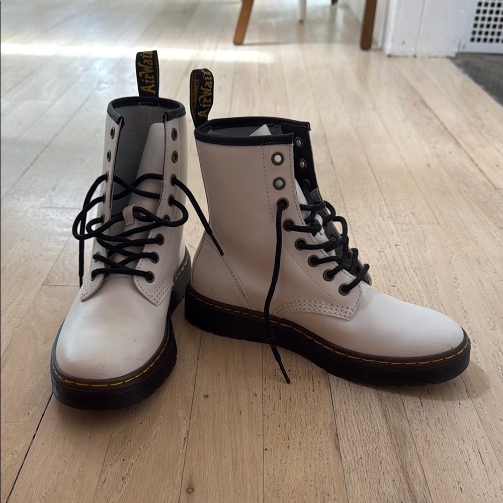 Dr. Martens White Combat Boots with Rugged Sole NWOT